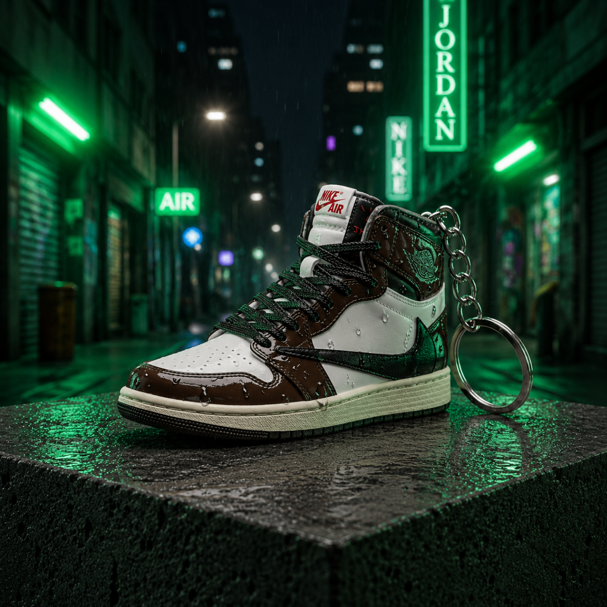 Air Jordan 1 Dark Mocha mini sneakers keychain — Air Jordan 1 charm in solid metal by Bakost