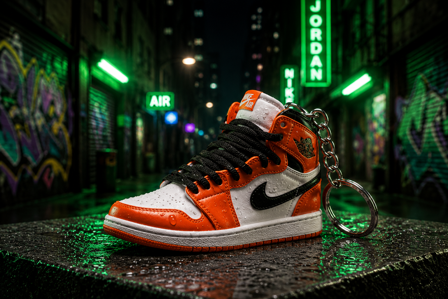 AJ1 Shattered Backboard "Away" mini sneakers keychain — Air Jordan 1 charm in solid metal by Bakost