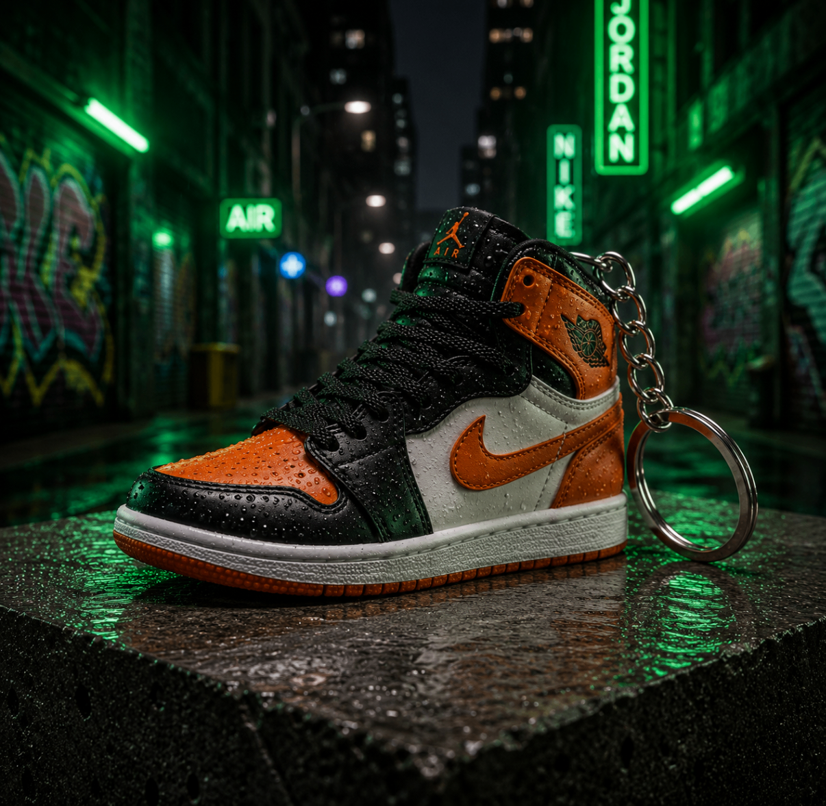 AJ1 Shattered Backboard OG mini sneakers keychain — Air Jordan 1 charm in solid metal by Bakost