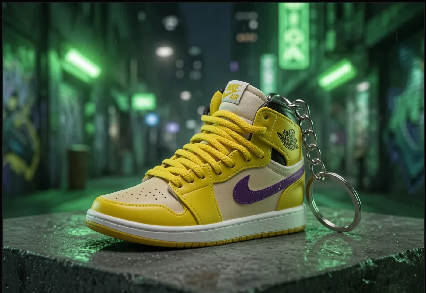 Mini Lemon Grape mini sneakers keychain — sneaker charm in solid metal by Bakost