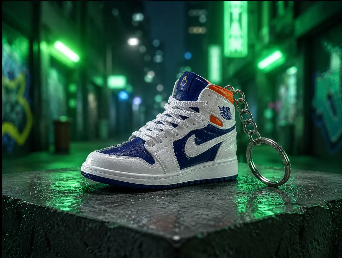 Mini Royal Orange mini sneakers keychain — sneaker charm in solid metal by Bakost