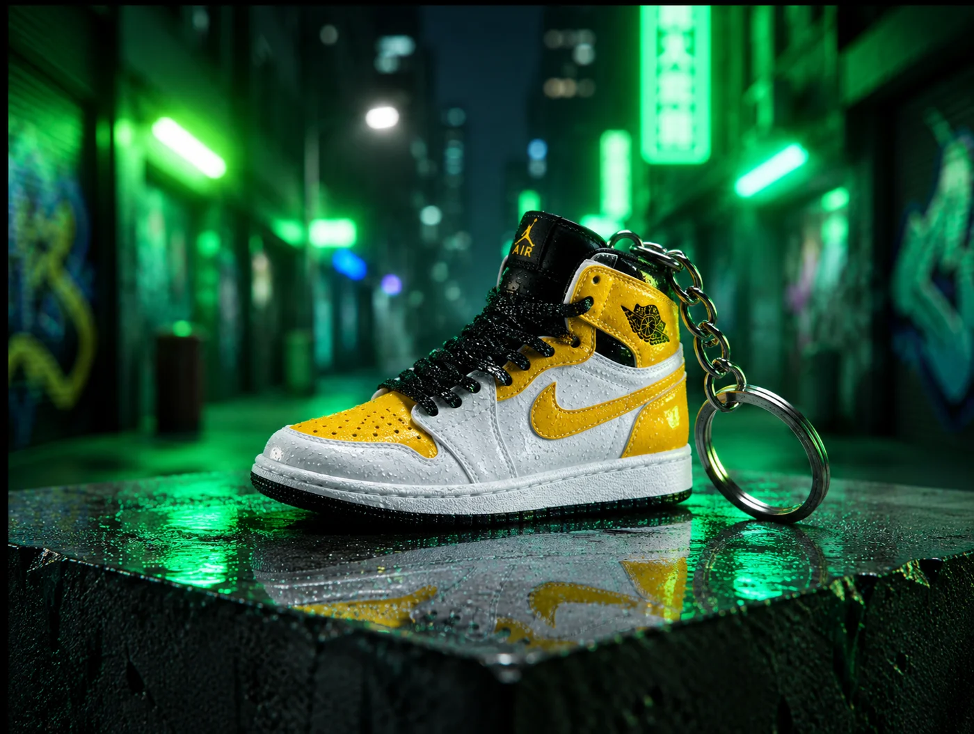 Mini Yellow Pollen mini sneakers keychain — sneaker charm in solid metal by Bakost